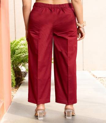 Maroon  cotton  formal pants 1