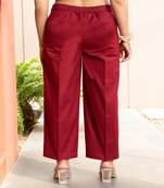 Maroon  cotton  formal pants