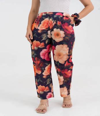 Bold floral printed cotton  pant 1