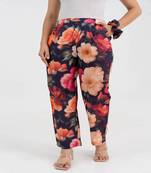 Bold floral printed cotton  pant