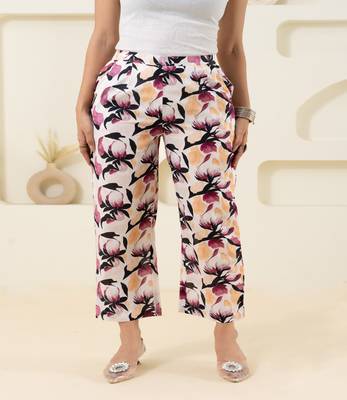 Off white printed cotton  pant 1