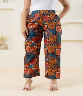 Abstract printed multi-colour cotton  pant 1