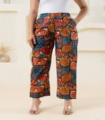 Abstract printed multi-colour cotton  pant