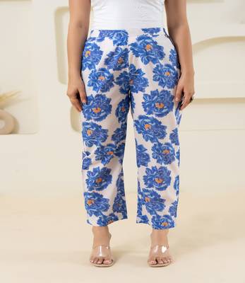 Off white printed cotton  pant 1