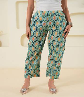 Multicolour Cotton Abstract Printed Pant 1
