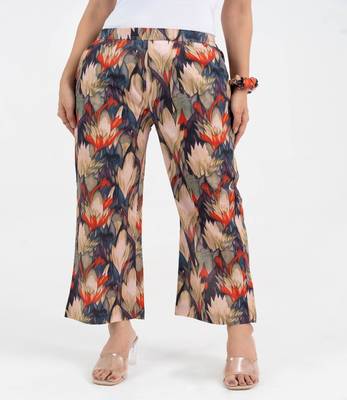 Abstract printed broad fit cotton  pant 1