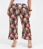 Abstract printed broad fit cotton  pant