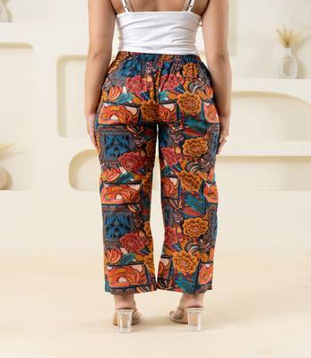 Abstract printed multi-colour cotton  pant 3