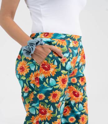 Sunflower printed straight fit cotton  pant 3