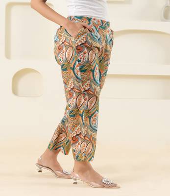 Abstract multicolour printed paisley cotton  pant 3