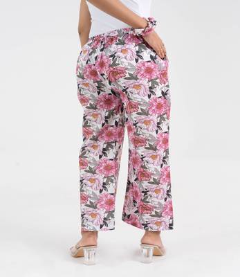 Pink floral printed relaxed fit cotton  pant 3