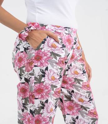 Pink floral printed relaxed fit cotton  pant 4