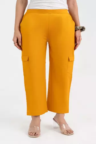 Chrome cotton  solid cargo pant