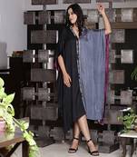 modal silk kaftan with dori work embroidery