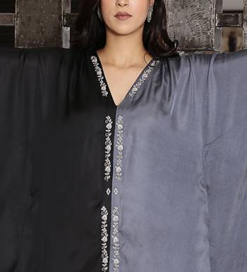 modal silk kaftan with dori work embroidery 4