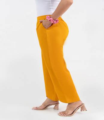 Chrome cotton  solid pant with leaf bottom 2