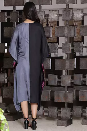 modal silk kaftan with dori work embroidery