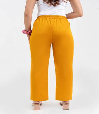 Chrome cotton  solid pant with leaf bottom 4