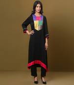 Black cotton modal kurta set
