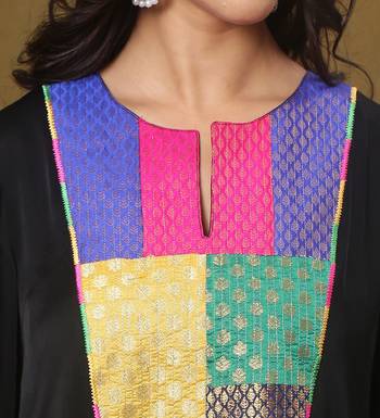 Black cotton modal kurta set 3