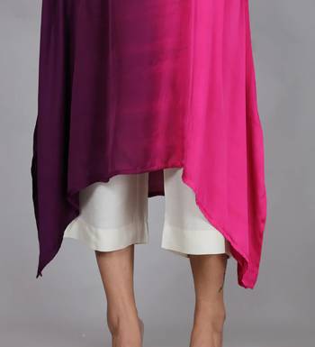 Pink ombre modal asymmetric kurta 4
