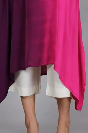 Pink ombre modal asymmetric kurta