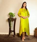 Green ombre modal asymmetric kurta