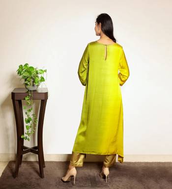 Green ombre modal asymmetric kurta 3