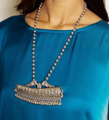 Blue ombre modal asymmetric kurta 2