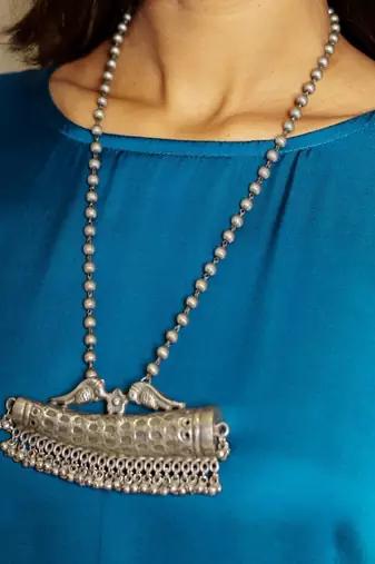 Blue ombre modal asymmetric kurta