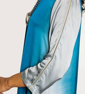 Blue ombre modal asymmetric kurta 3
