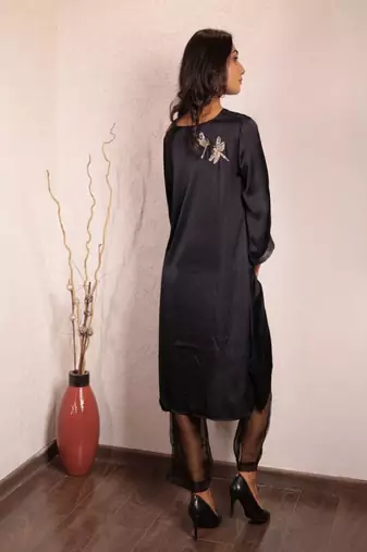 Black sheer dragonfly modal co-ord set