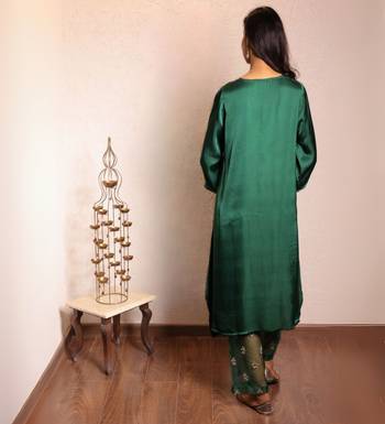 Dark green sheer buta modal co-ord set 2