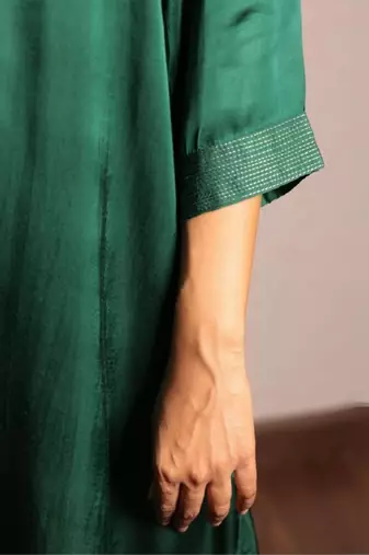 Dark green sheer buta modal co-ord set