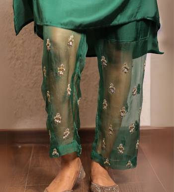 Dark green sheer buta modal co-ord set 5