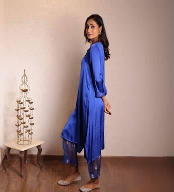 Navy blue sheer buta modal co-ord set 3