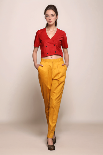 Red crop shirt