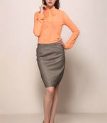 Pastel orange georgette shirt