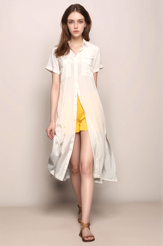 Ivory long tunic shirt