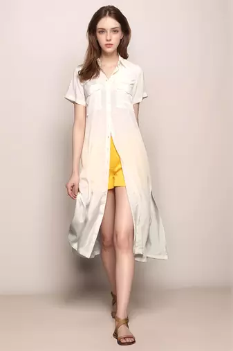 Ivory long tunic shirt