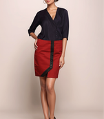 Navy blue overlapped shirt