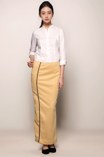 White chinese collar shirt