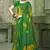 Green bandhani printed borderless saree with unstitch blouse