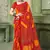 Red bandhani printed borderless saree with unstitch blouse