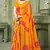 Yellow bandhani printed borderless saree with unstitch blouse