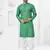 Mint green rayon cotton with digital printed kurta for mens wear