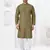 Olive rayon cotton with digital printed kurta for mens wear