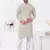 Cream rayon cotton with digital printed kurta for mens wear