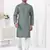 Teal blue rayon cotton with digital printed kurta for mens wear