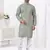 Sage green rayon cotton with digital printed kurta for mens wear
